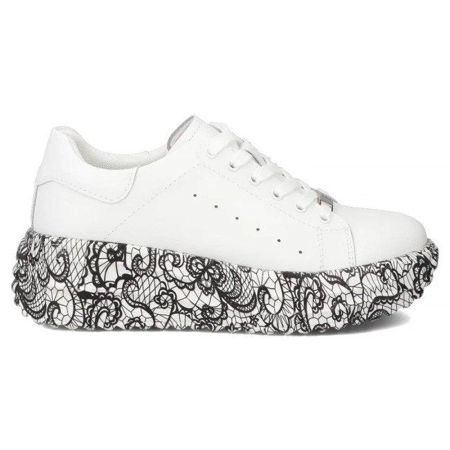 Skórzane sneakersy Filippo DP7507/26 WH BK białe