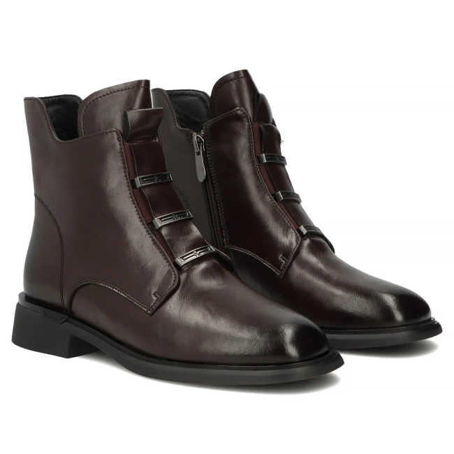 Skórzane botki Filippo DBT8133/26 D BR brązowe