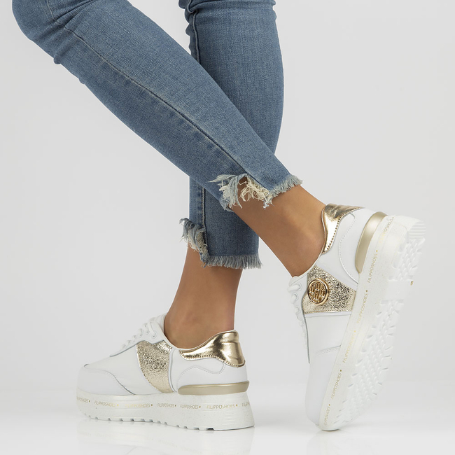 Leather Sneakers Filippo DP3688/22 WH GO white