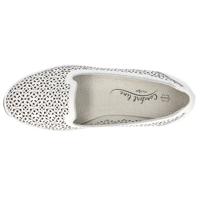 Skórzane półbuty Filippo DP1405/20 WH białe