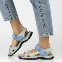 Leather sandals Filippo DS7033/25 BL GE blue and green