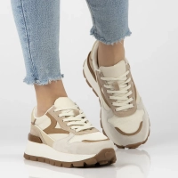 Leather sneakers Filippo DP7070/25 BR white brown