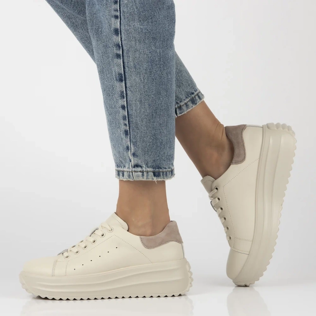 Leather sneakers Filippo DP6739/26 BE beige