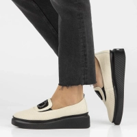 Skórzane półbuty na platformie Filippo DP4572/24 BE beżowe