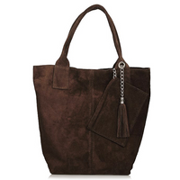 Handbag Toscanio Shopper Suede 1101 dark brown