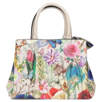 Messenger bag light beige flower elegance