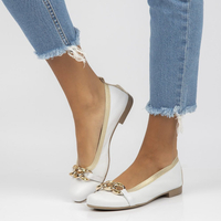 Skórzane baleriny Filippo 100 białe