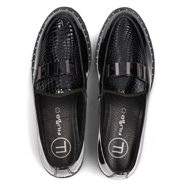 Leather loafers Filippo DP1515/22 BK L black