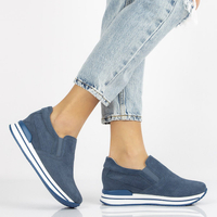 Skórzane sneakersy Filippo DP1512/21 Bl niebieskie