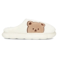 Fur slippers white WS9028-9