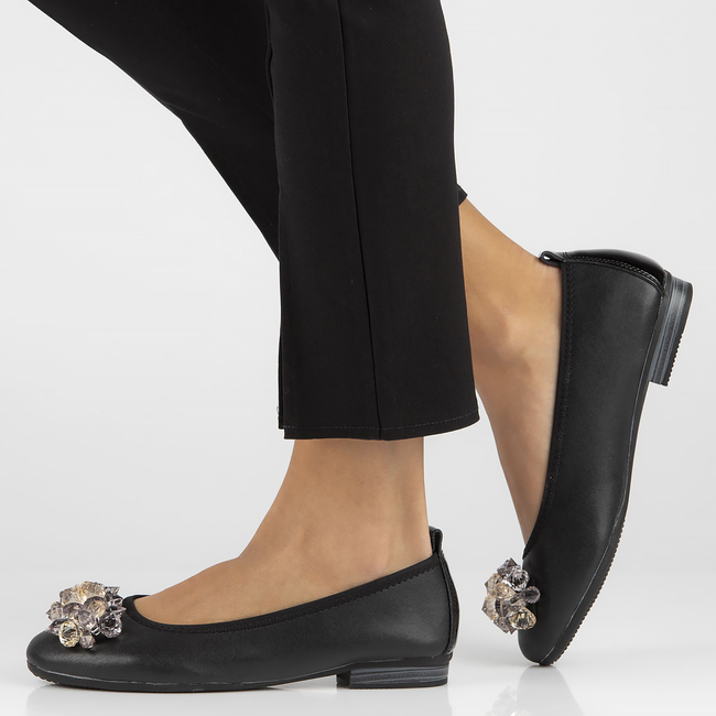 Skórzane baleriny Filippo DP4527/23 BK czarne