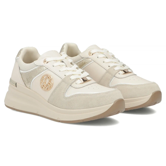 Skórzane sneakersy Filippo DP7769/26 BE beżowe