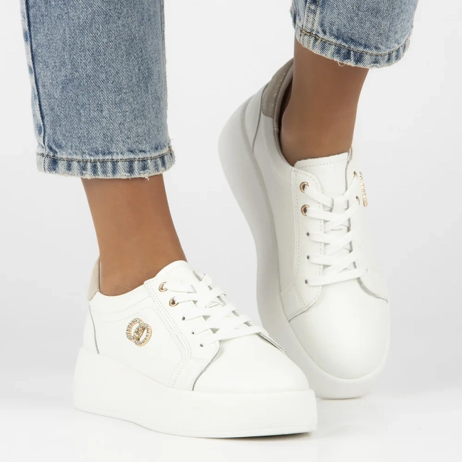 Leather sneakers Filippo DP6721/25 WH white