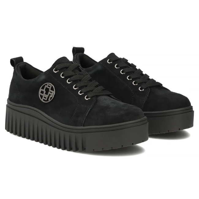Skórzane sneakersy Filippo DP8271/26 BK SU czarne