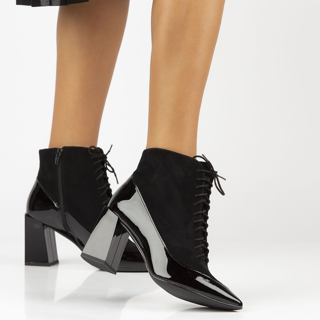 Skórzane botki Sagan 4635 czarne