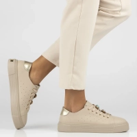 Leather sneakers Filippo DP6854/25 BE beige
