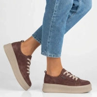 Skórzane sneakersy Filippo DP6122/26 D BR brązowe