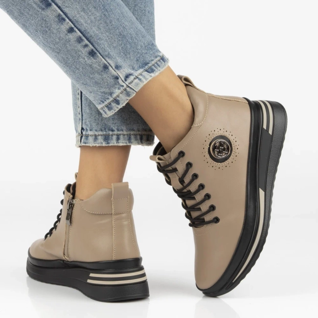 Leather platform ankle boots Filippo DBT4215/26 TP taupe