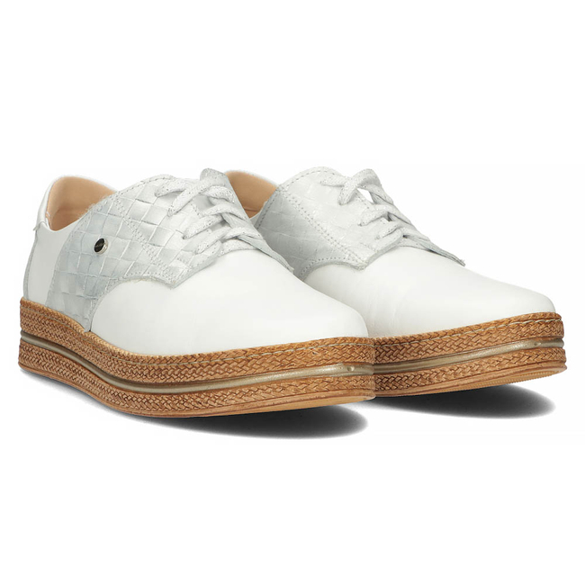 Skórzane półbuty Filippo 10123 białe