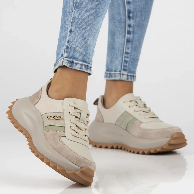 Skórzane sneakersy Filippo DP6773/25 BE GE beżowe
