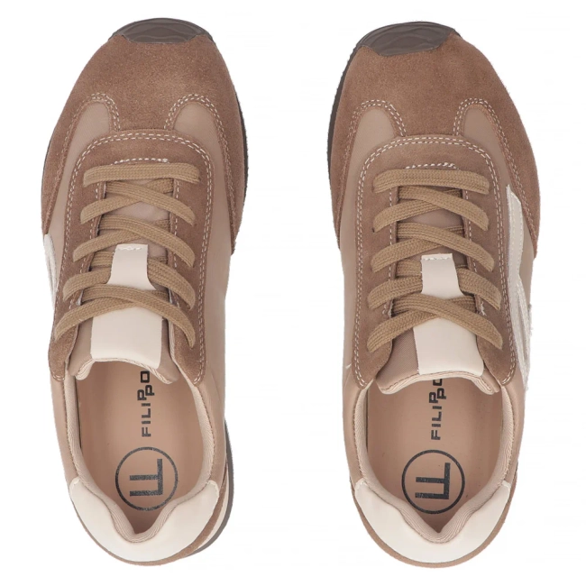 Skórzane sneakersy Filippo DP7967/26 BE beżowe