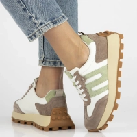 Skórzane sneakersy Filippo DP6743/25 WH BE biało beżowe