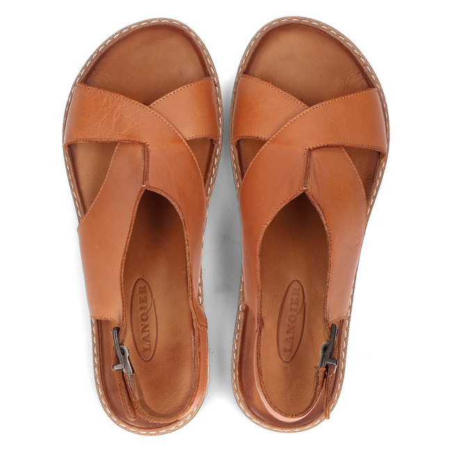Leather sandals Lanqier 44C0682 brown