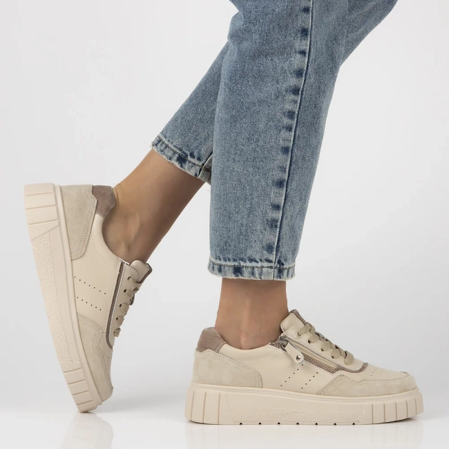 Skórzane sneakersy Filippo DP6862/25 BE beżowe