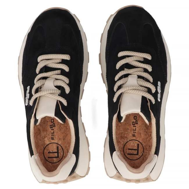 Leather sneakers Filippo DP7498/26 BK black