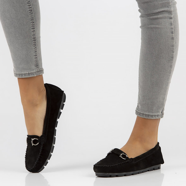 Skórzane mokasyny Filippo DP3613/22 BK czarne