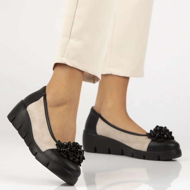 Leather shoes Filippo DP6783/25 BK BE black-beige