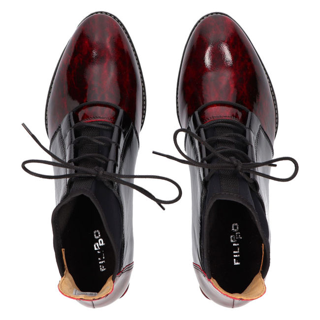 Leather boots Filippo 04744 burgundy