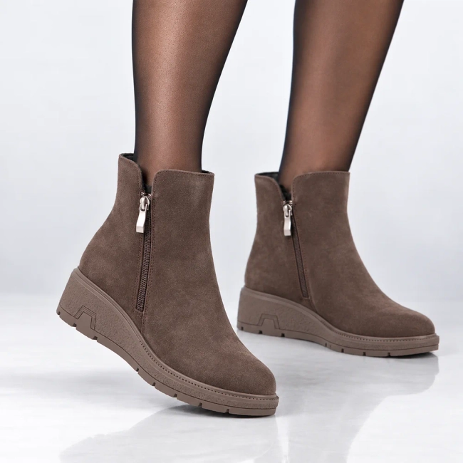 Leather wedge ankle boots Filippo DBT8058/26 D BR brown