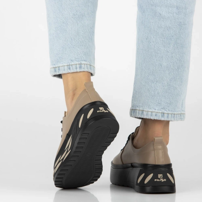 Leather sneakers Filippo DP8006/26 TP taupe