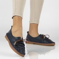 Leather shoes Filippo DP2058/21 NV navy blue