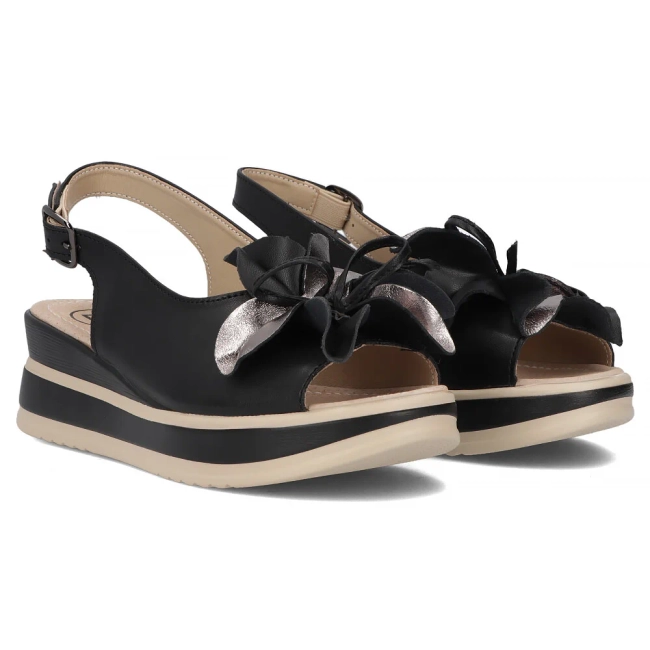 Leather sandals Filippo DS7045/25 BK black