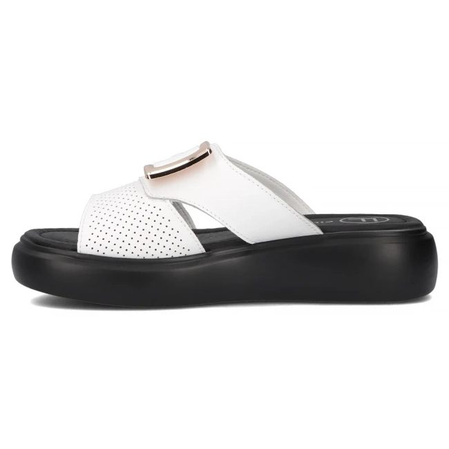 Leather flip-flops Filippo DK7025/25 WH white