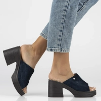 Leather slippers Filippo DK6814/25 NV navy