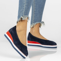 Leather ballerinas Filippo DP2323/22 NV navy blue