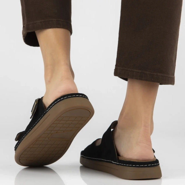 Leather flip-flops Filippo DK7802/26 BK black