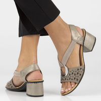 Leather sandals Rieker 64677-64 beige