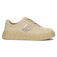 Skórzane półbuty na platformie Filippo DP4587/23 BE beżowe