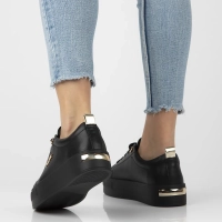 Skórzane półbuty na platformie Filippo DP3533/25 BK DI czarne