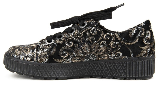 Półbuty Jana 8-23705-23 079 Black Sequins