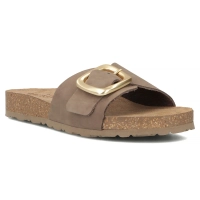 Leather flip-flops Yokono JERBA-114 NOBUCK TABACO brown