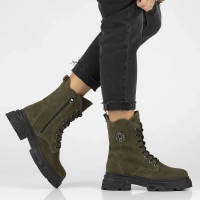 Leather ankle boots DBT6443/24 KH khaki