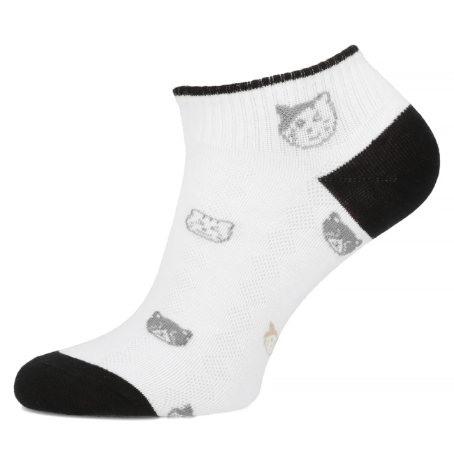 Women's Socks L604-7 black heel cats