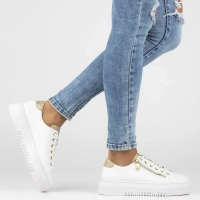 Skórzane sneakersy Rieker M1921-80 białe