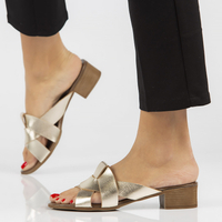 Leather flip-flops Filippo 40236 gold