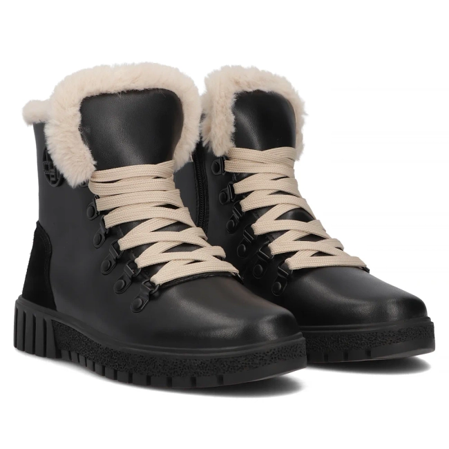 Leather ankle boots Filippo DBT6363/24 BK BE black